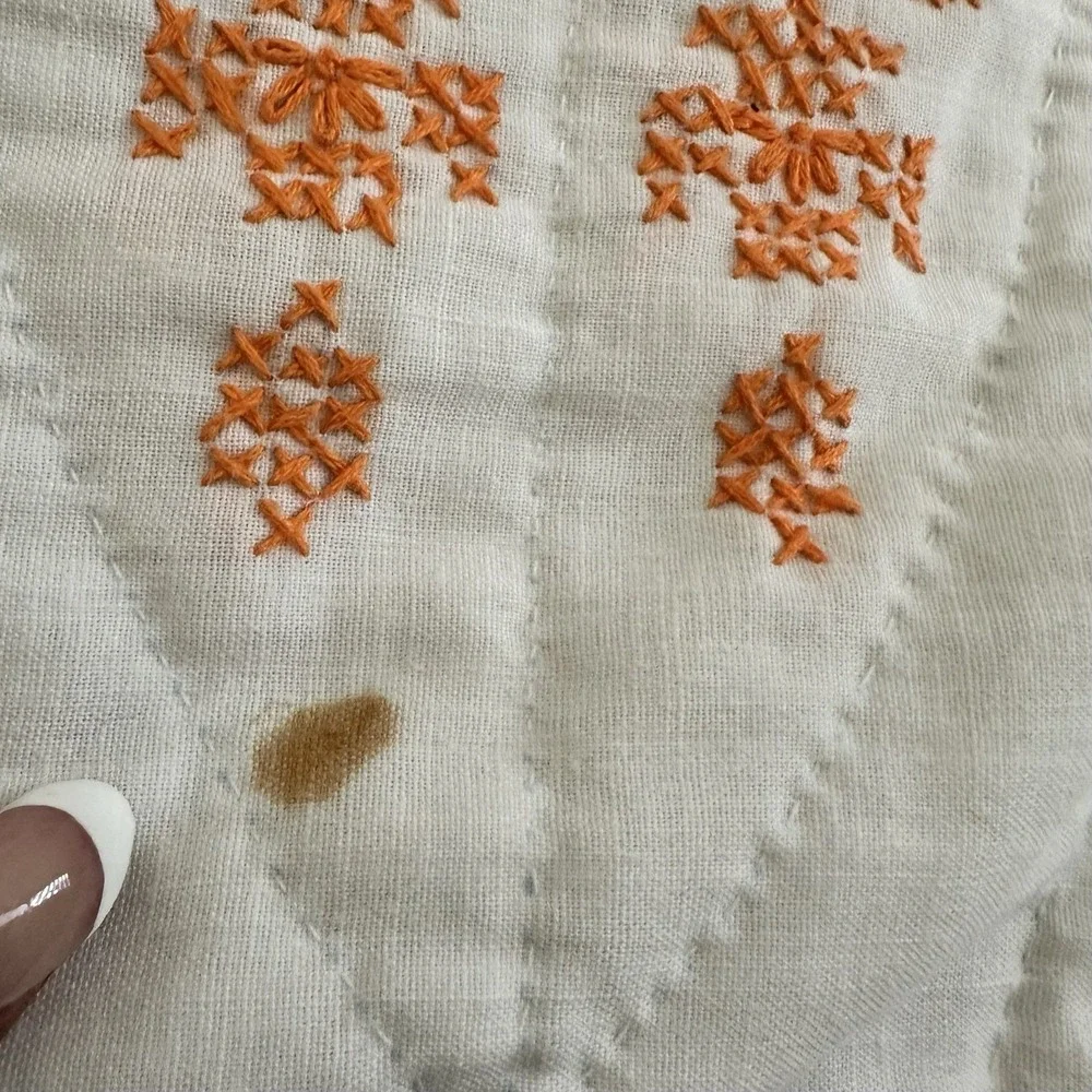 Vintage Handmade Cross Stitch Lap Quilt 70
